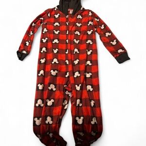 Red Plaid Mickey Mouse Onesie